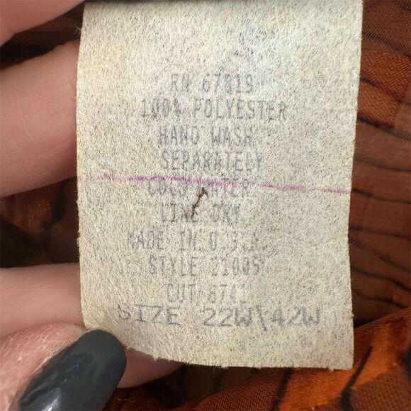 Vintage Melissa Robyn Geometric Print Button-Up Shirt Size 22W - Picture 9 of 11